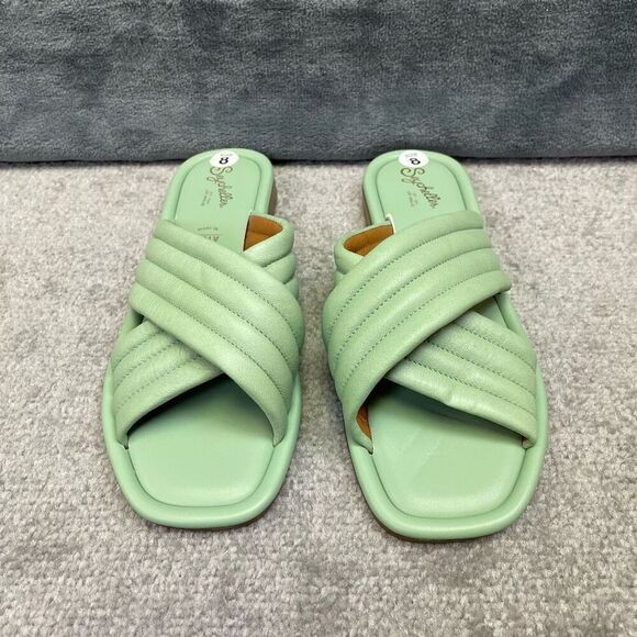 Seychelles Womens Word For Word Slide Sandals Green Size 8 NWOT - Picture 2 of 9